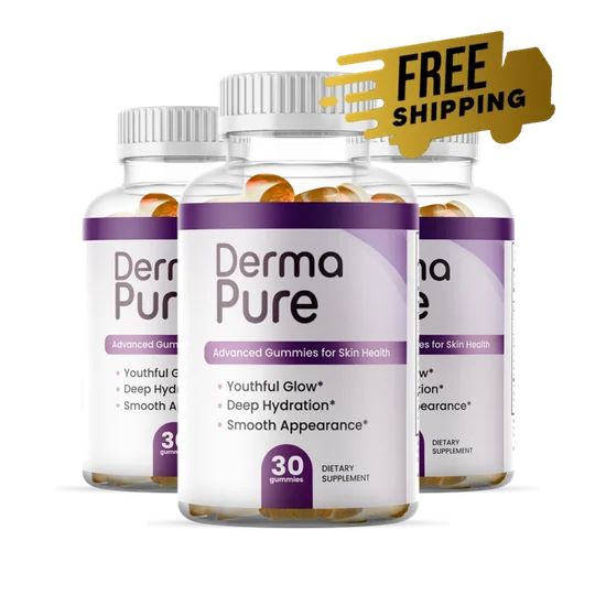 DermaPure gut-skin gummies three bottle package